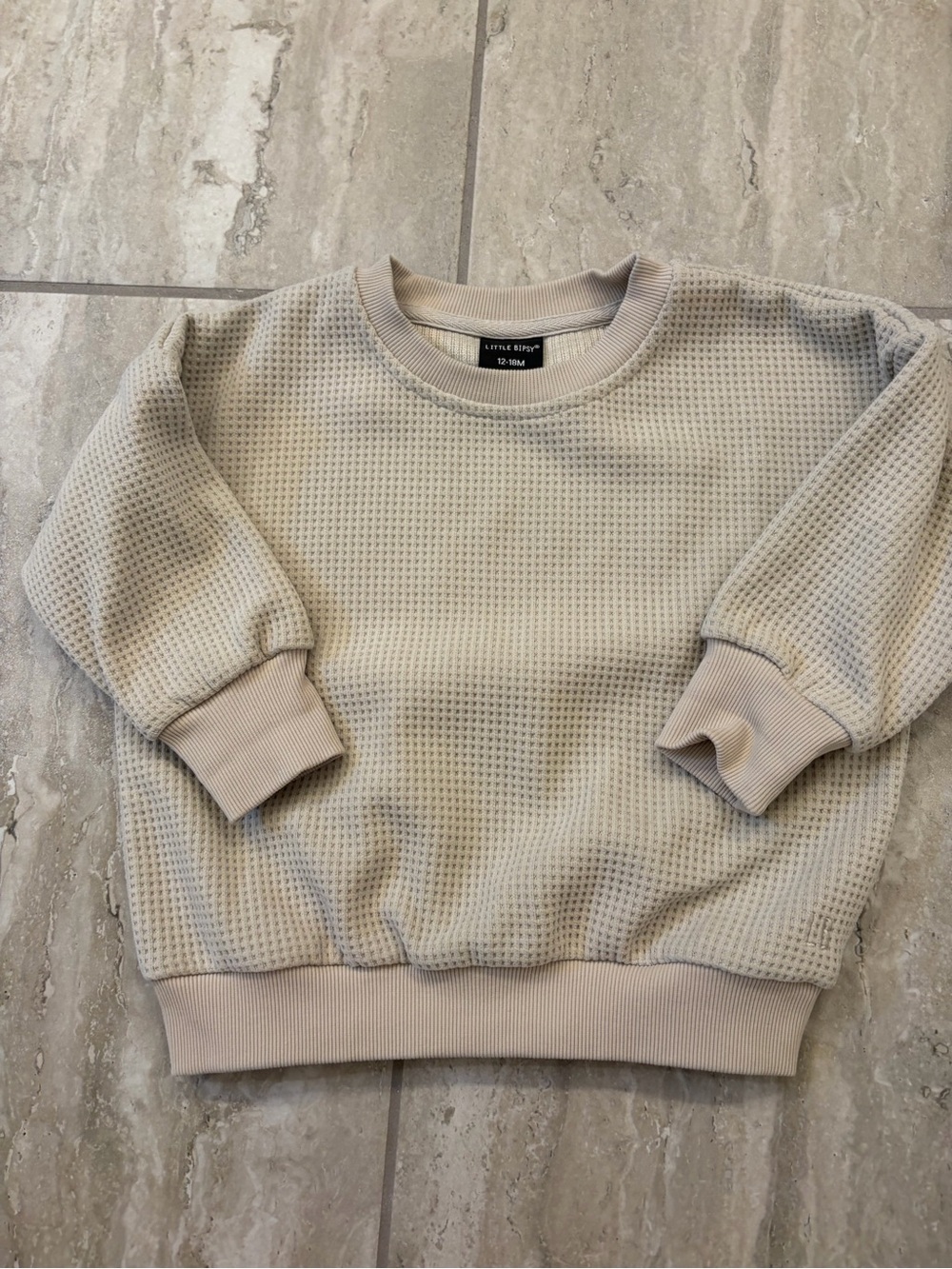 Little Bipsy Crewneck Sweater in Light Tan